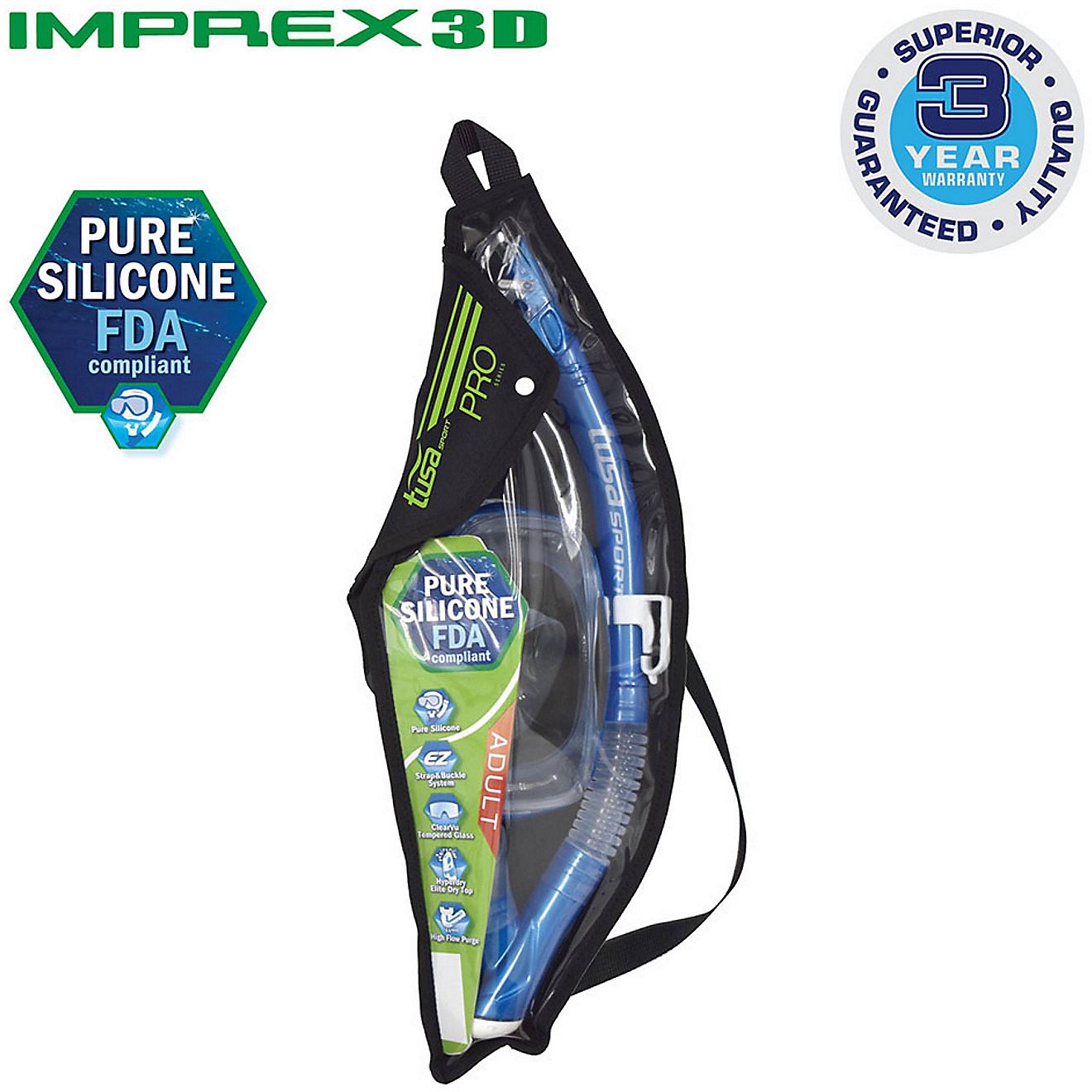 TUSA Imprex Adults' 3-D Purge Mask and Dry Snorkel Combo                                                                         - view number 5