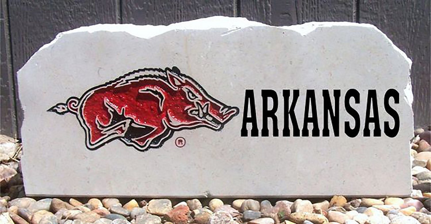NCAA University of Arkansas Razorbacks Engraved Limestone Academy