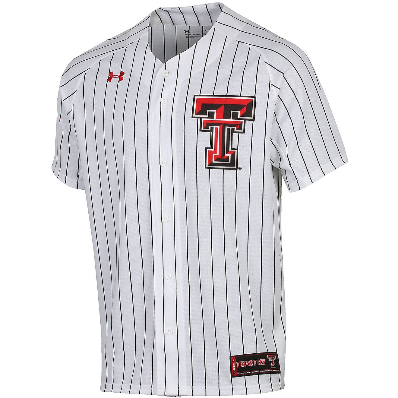 Under Armour Men's Texas Tech University Pinstripe Replica Baseball Jersey                                                       - view number 1