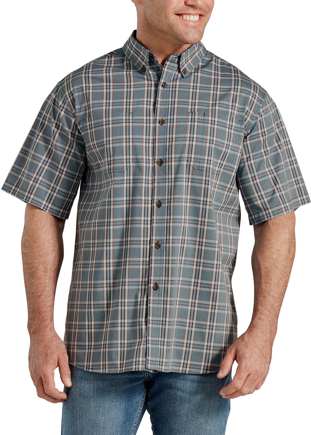 Dickies Men's Flex Woven Plaid Button Down Work Shirt | Academy