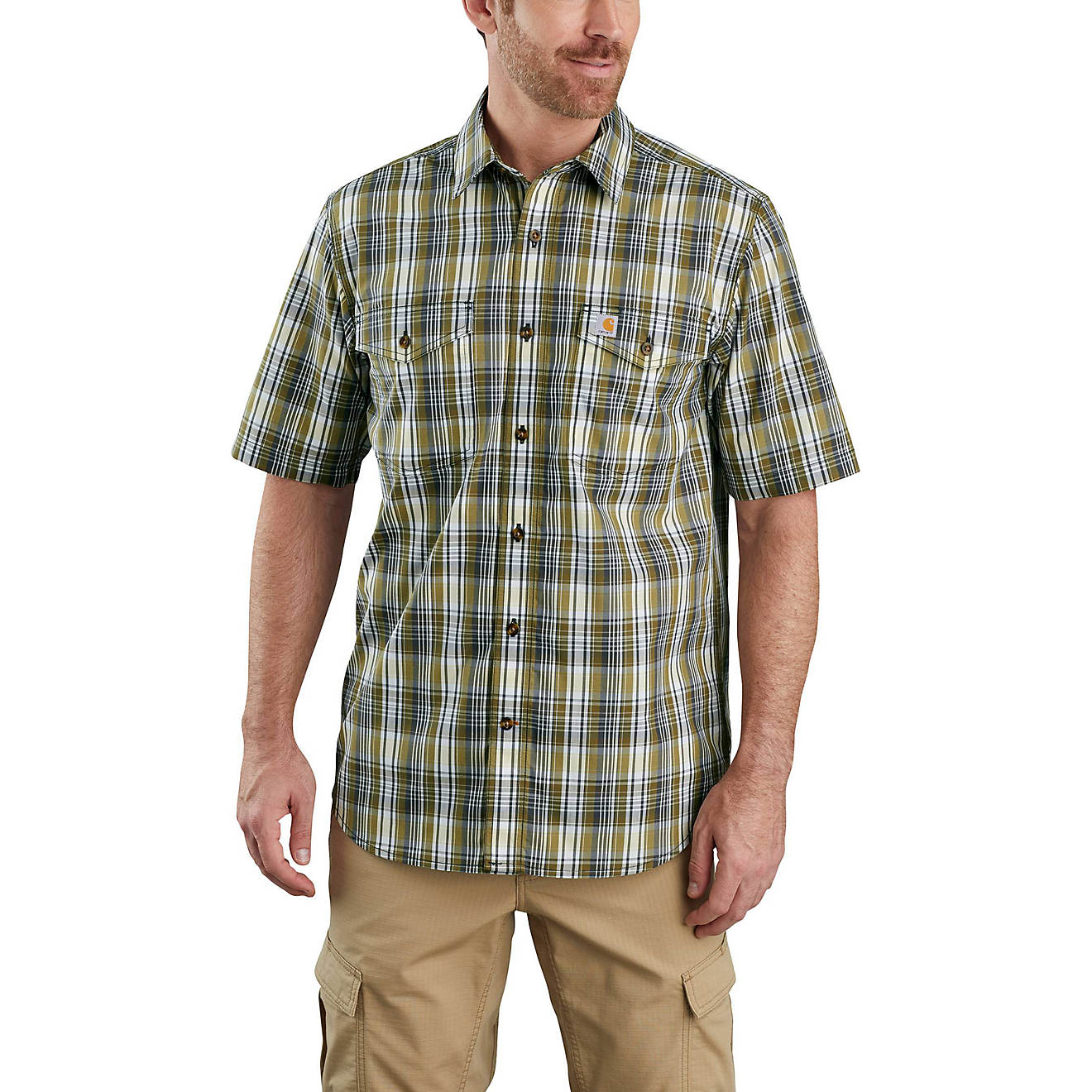 Carhartt Men's Woven Relaxed Fit Plaid Work Shirt | Academy