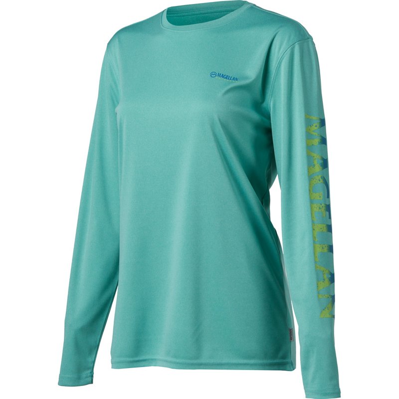 Magellan Outdoorsmagellan Outdoors Women S Caddo Lake Logo Crew Long Sleeve T Shirt Aqua Turquoise 2x Large Women S Fishing Tops At Academy Sports Dailymail