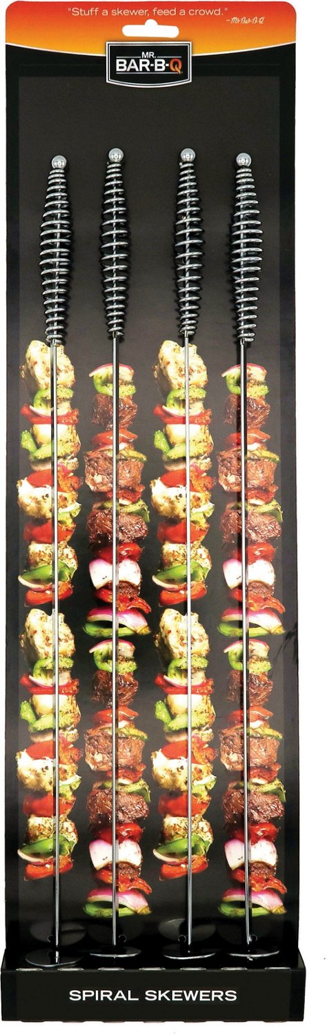 Mr BarBQ 17 In Spiral Handle Skewers 4Pack