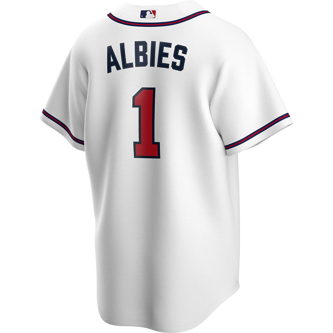 Nike Men's Atlanta Braves Ozzie Albies Official Replica Home Jersey                                                              - view number 1