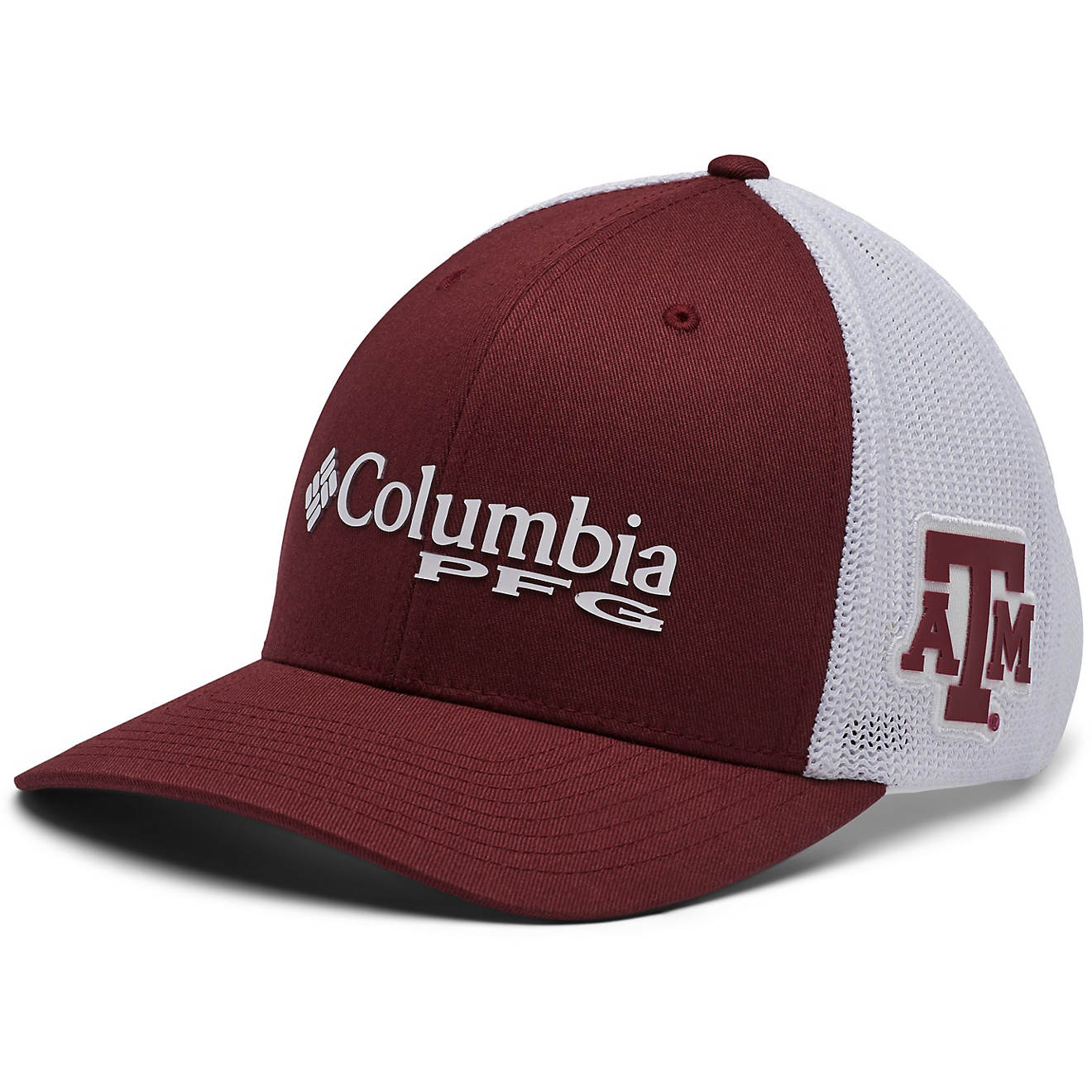 Columbia Sportswear Men's Texas A&M University PFG Mesh Snap Back Ball Cap                                                       - view number 1