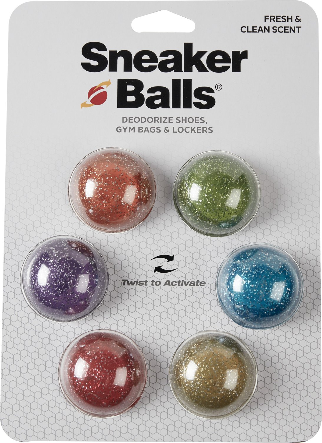 Sneaker Balls Glitter Shoe Deodorizer and Freshener Balls 6Pack Academy