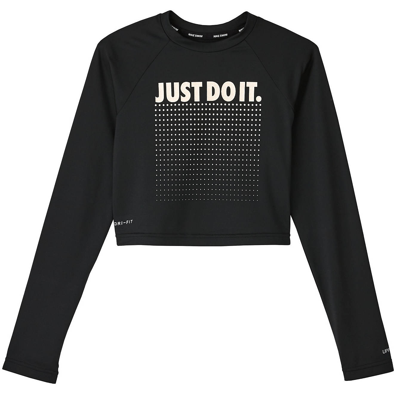 Nike Girls' Just Do It Long Sleeve Crop Hydroguard Swim Top                                                                      - view number 1