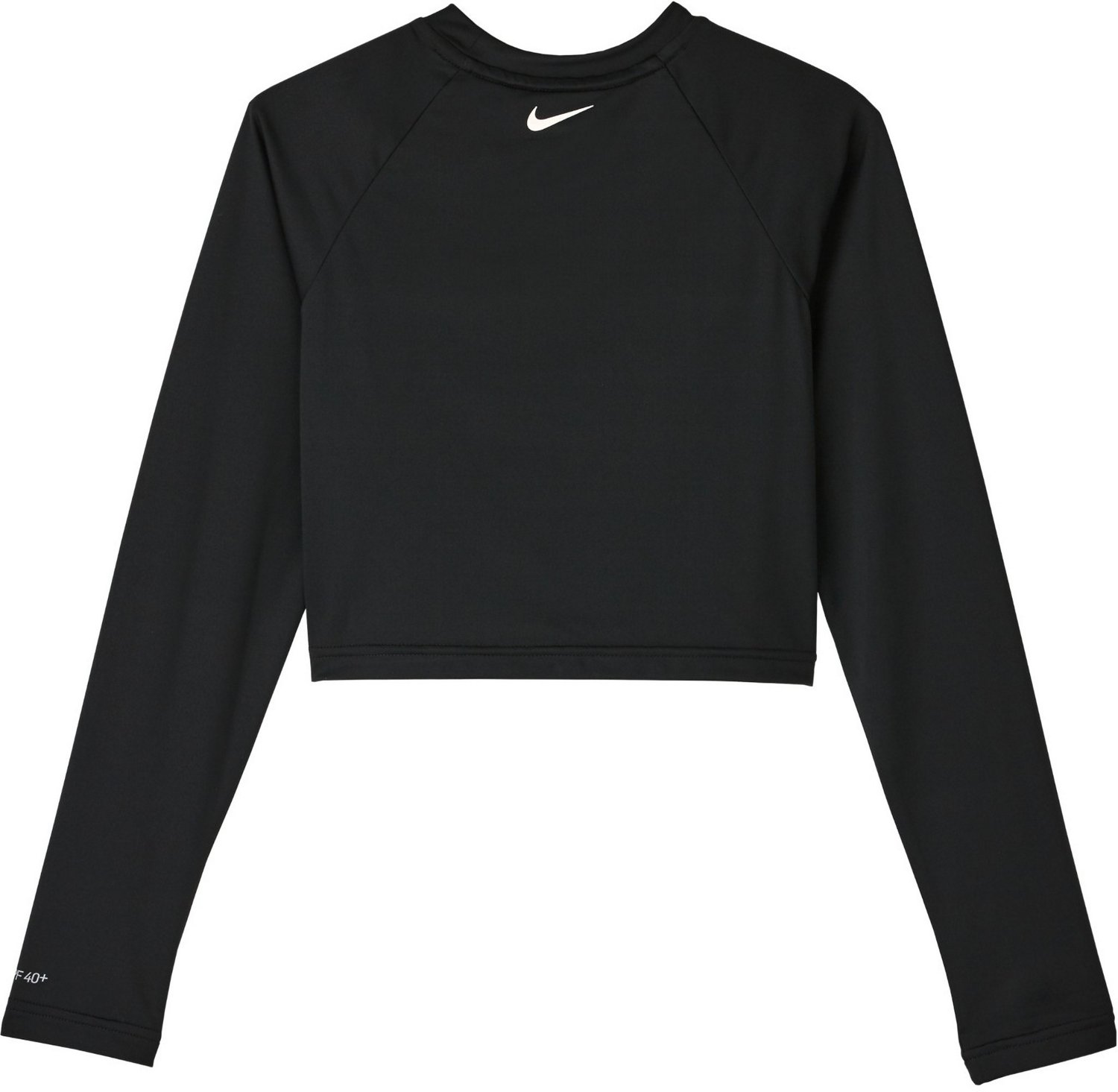 Nike Girls' Just Do It Long Sleeve Crop Hydroguard Swim Top Academy