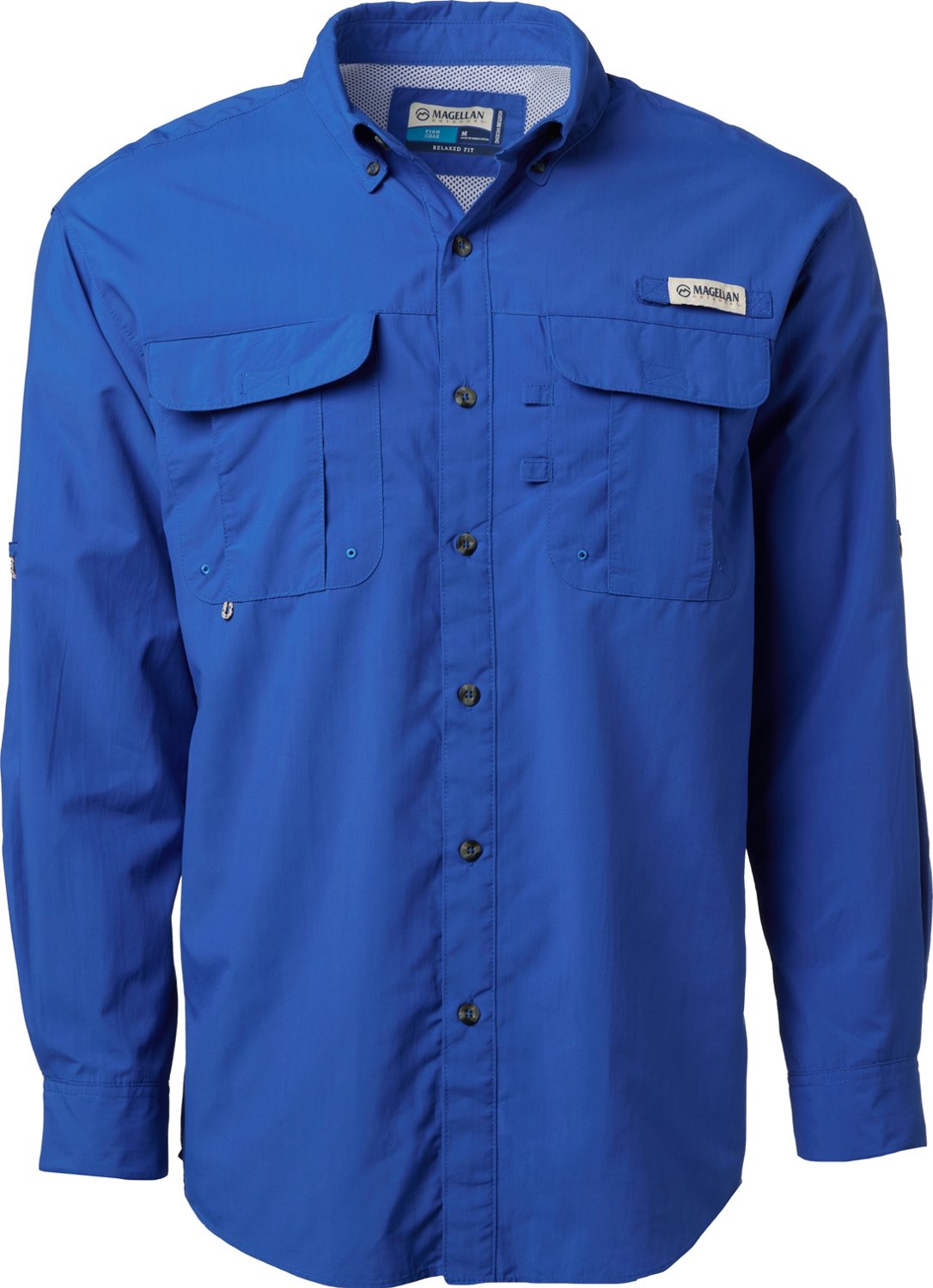 Magellan Outdoors Men's Laguna Madre Solid Long Sleeve Fishing Shirt                                                            