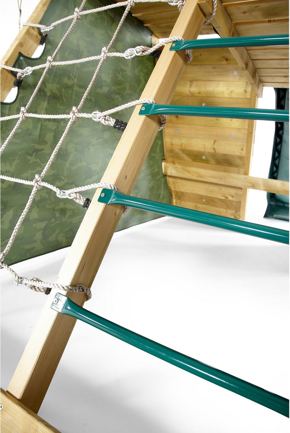 plum climbing pyramid with slide and swings