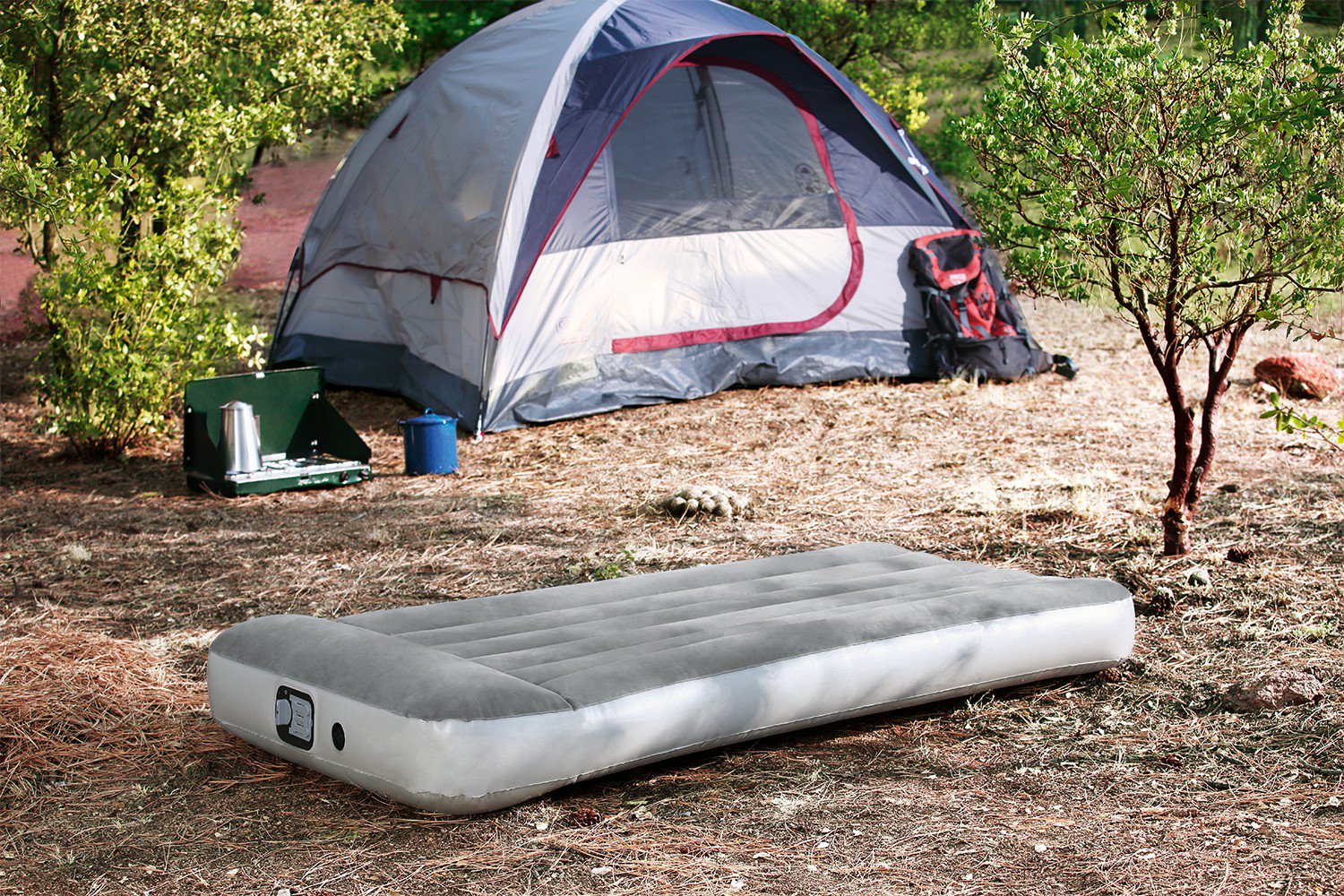 Magellan Outdoors Single High TwinSize Air Mattress with BuiltIn Pump