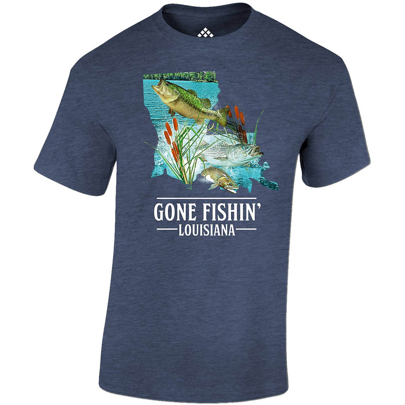 POINT Sportswear Men's Gone Fishin' Louisiana Graphic T-shirt                                                                    - view number 1