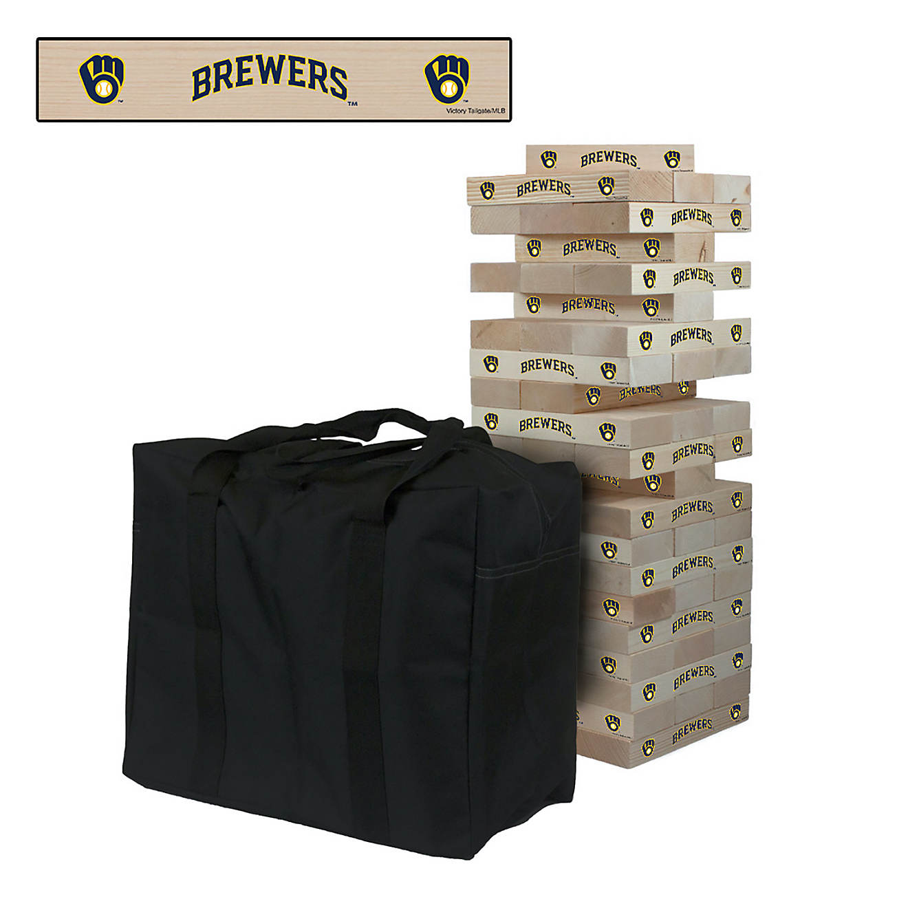 Victory Tailgate Milwaukee Brewers Giant Wooden Tumble Tower Game                                                                - view number 1