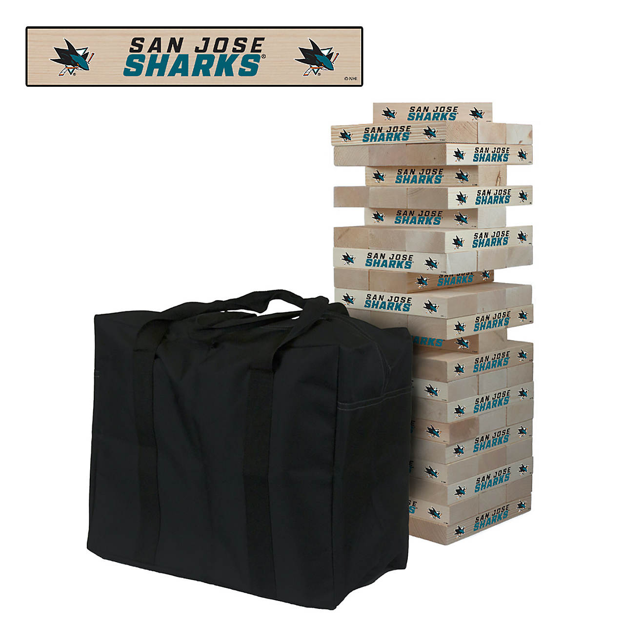 Victory Tailgate San Jose Sharks Giant Wooden Tumble Tower Game                                                                  - view number 1
