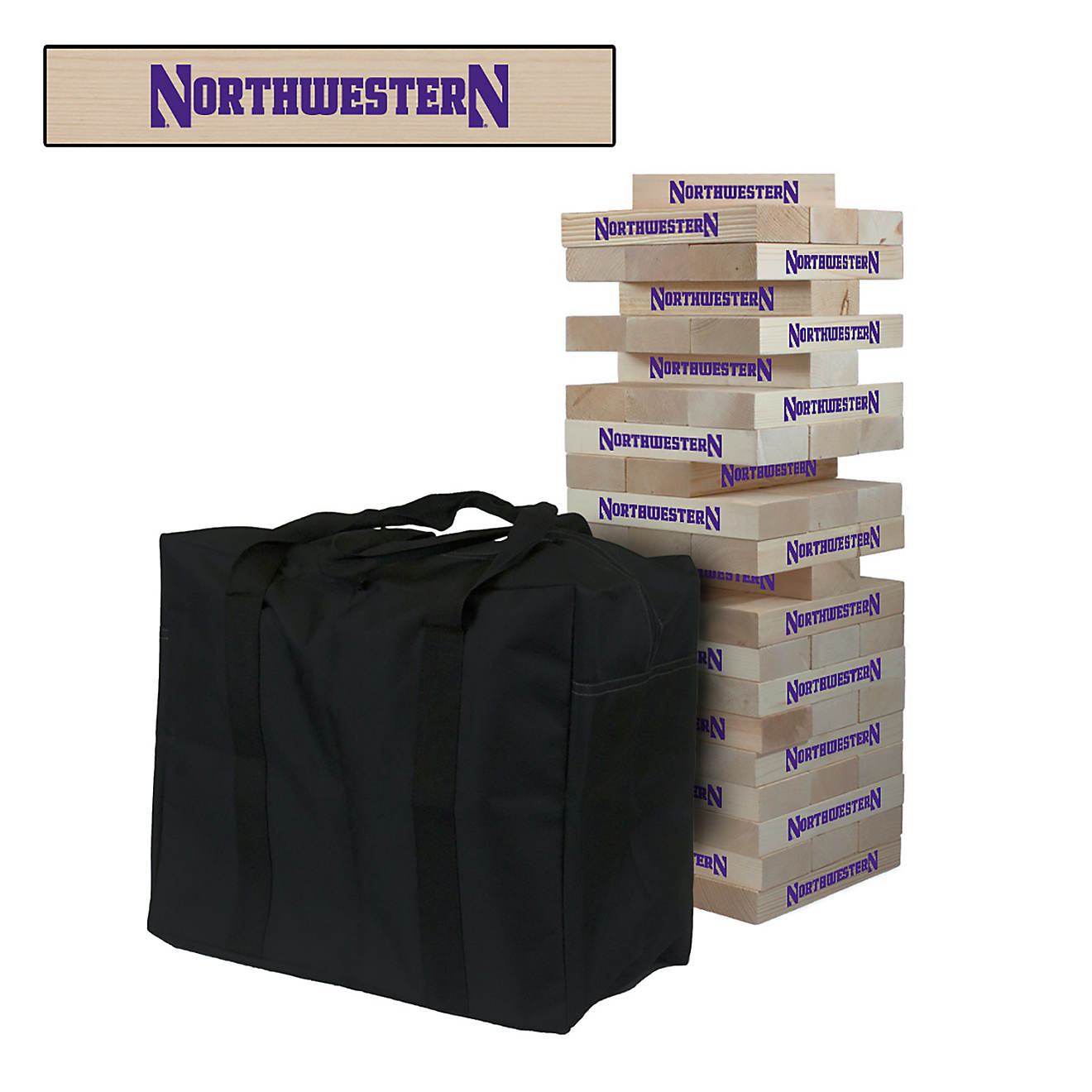 Victory Tailgate Northwestern University Giant Wooden Tumble Tower Game                                                          - view number 1