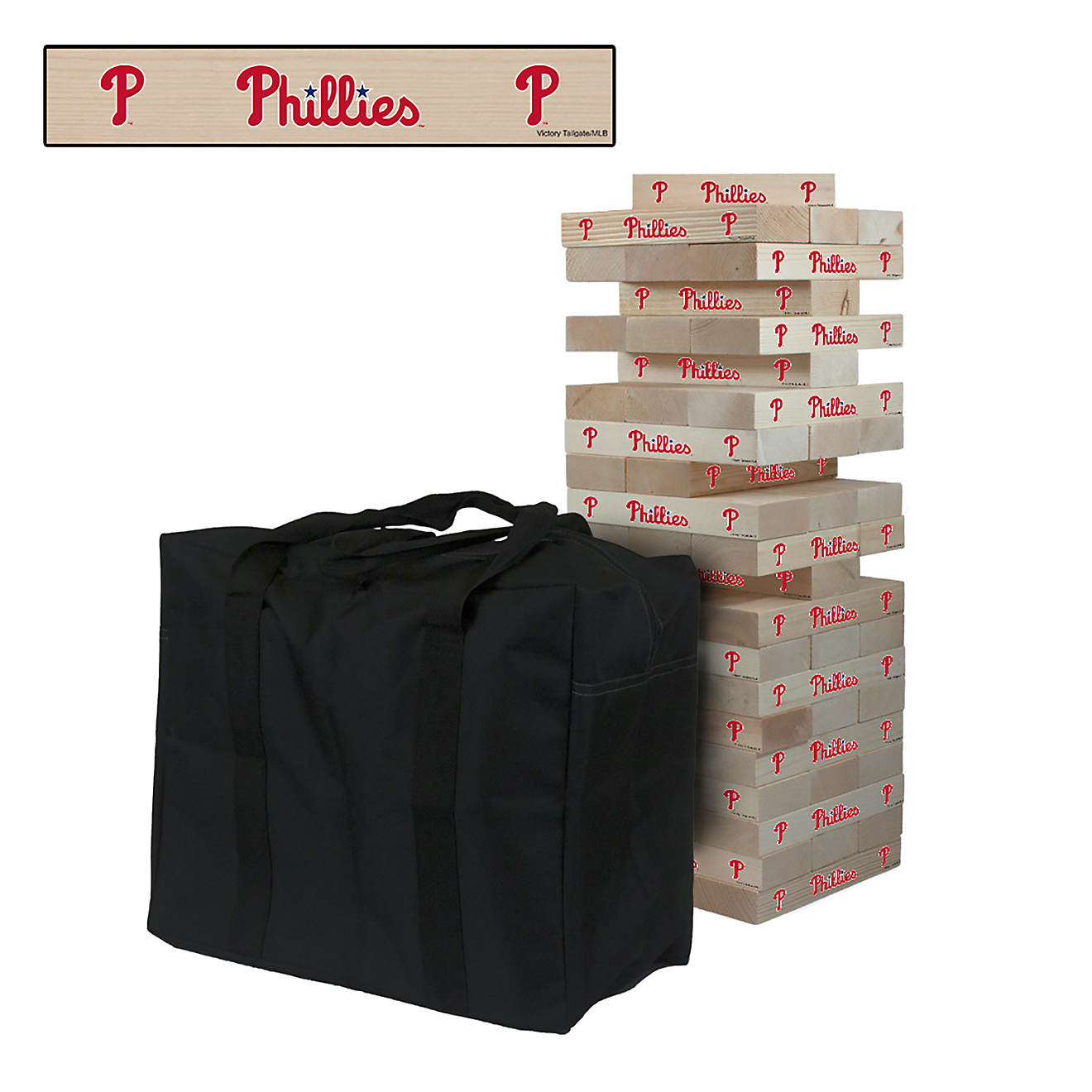Victory Tailgate Philadelphia Phillies Giant Wooden Tumble Tower Game                                                            - view number 1