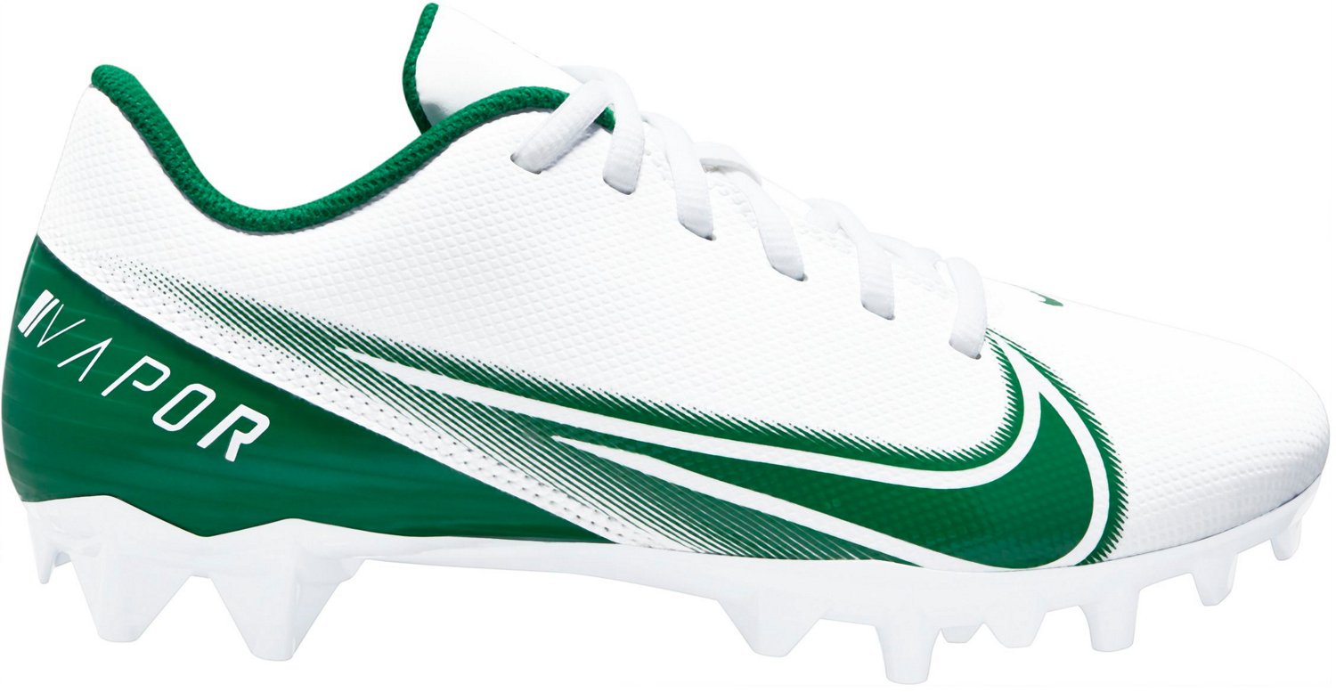 green and white football cleats