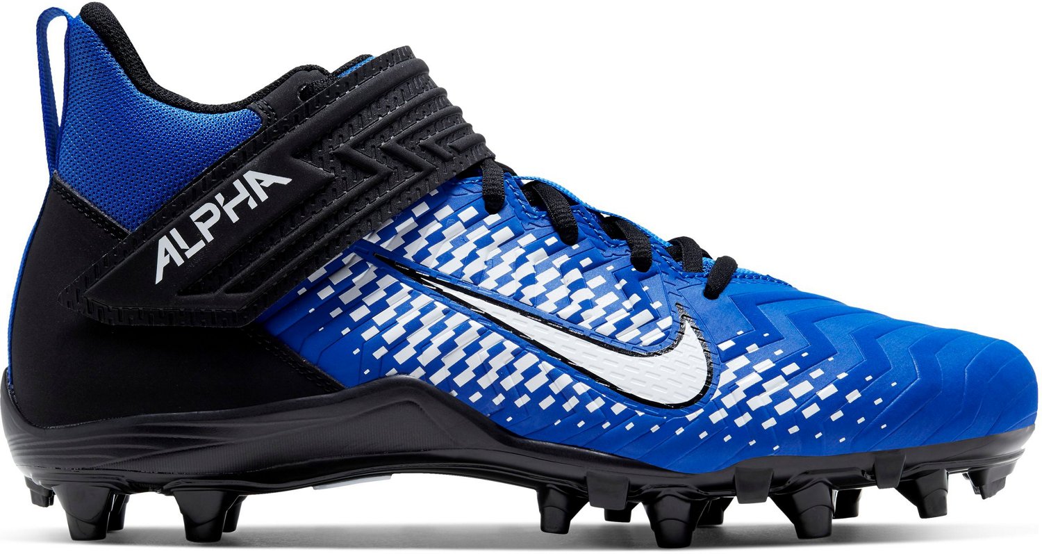 blue and white football cleats