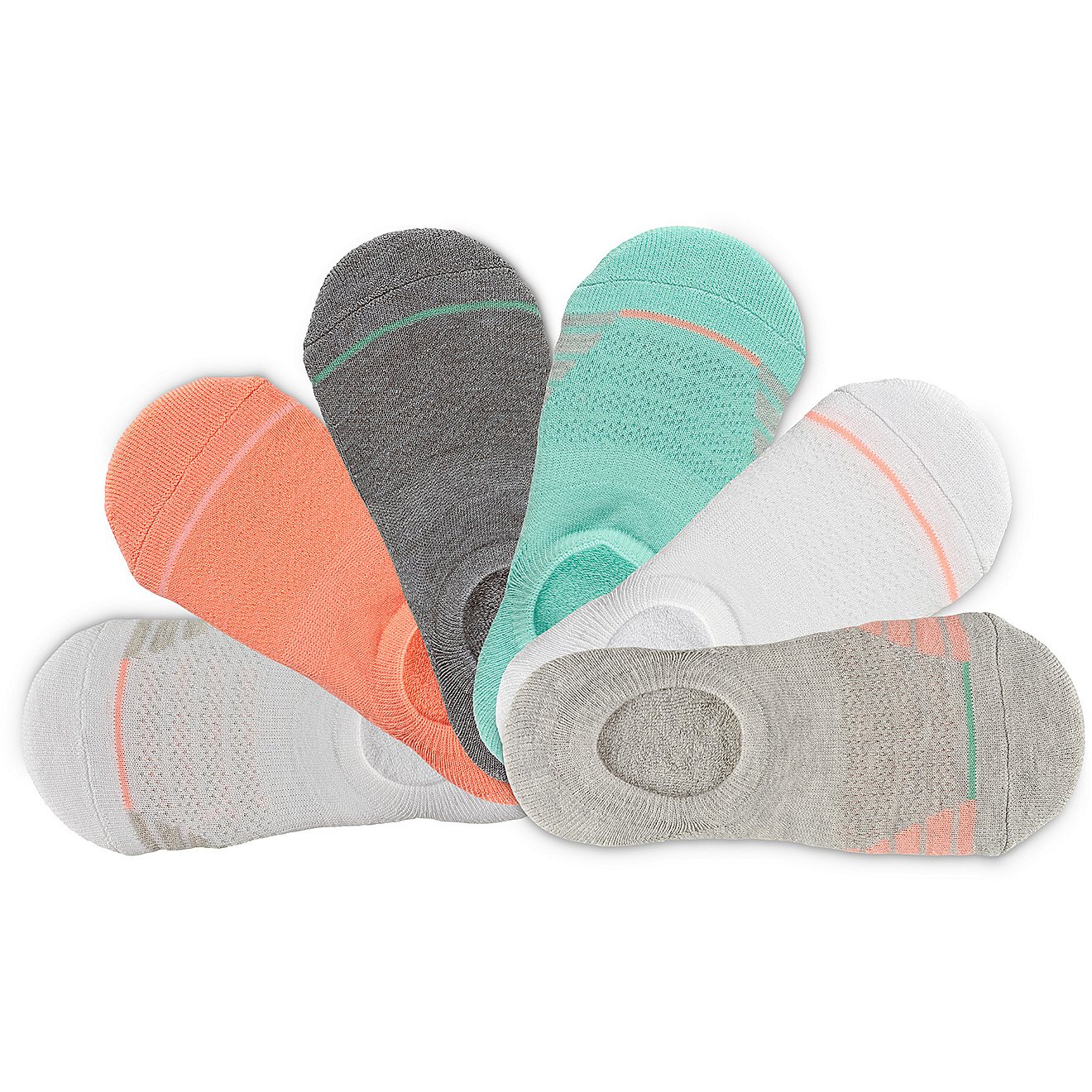 BCG Anti Friction Pastel Footie Socks 6 Pack                                                                                     - view number 1