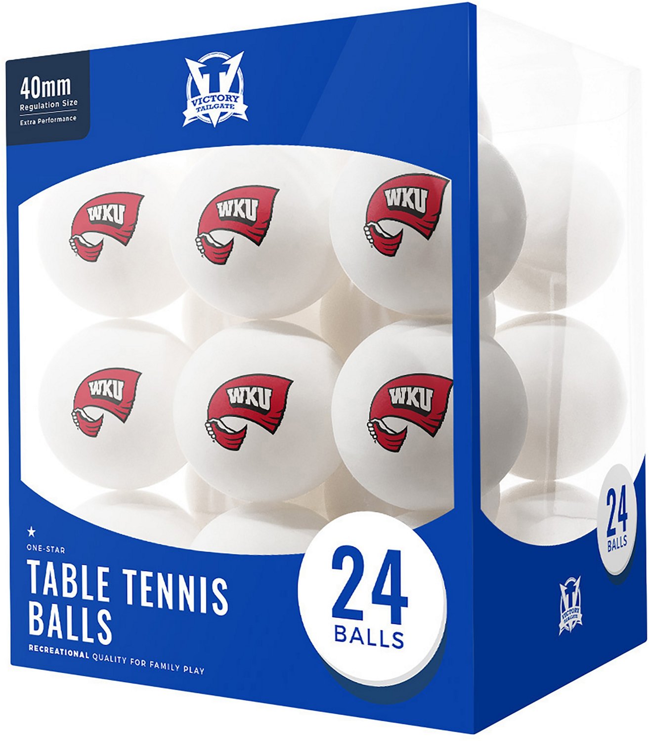 Victory Tailgate Western Kentucky University Table Tennis Balls 24Pack