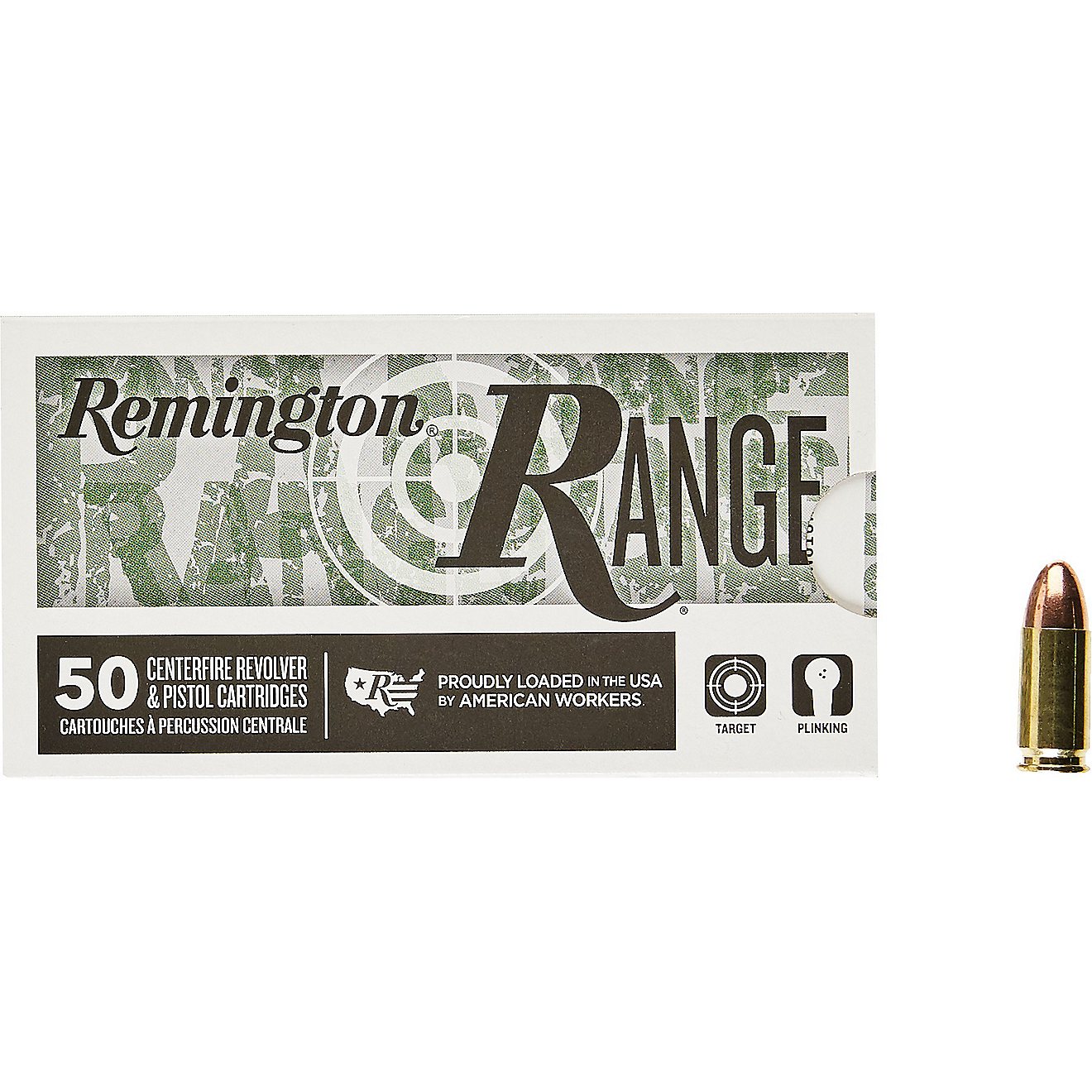 Remington Range 9mm Luger 115-Grain Centerfire Handgun Ammunition - 50 Rounds | Academy