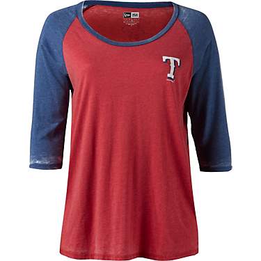 New Era Women’s Texas Rangers Burnout Wash Plus Size Jersey                                                                   