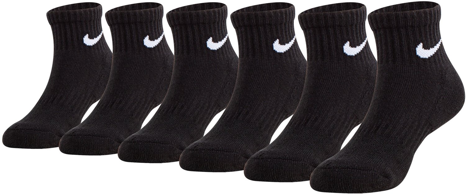 Nike Kids' DriFIT Performance Cushioned Quarter Socks 6 Pack Academy