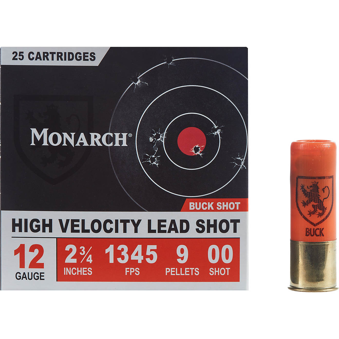 Monarch High Velocity 12 Gauge Buck Shotshells - 25 Rounds                                                                       - view number 1