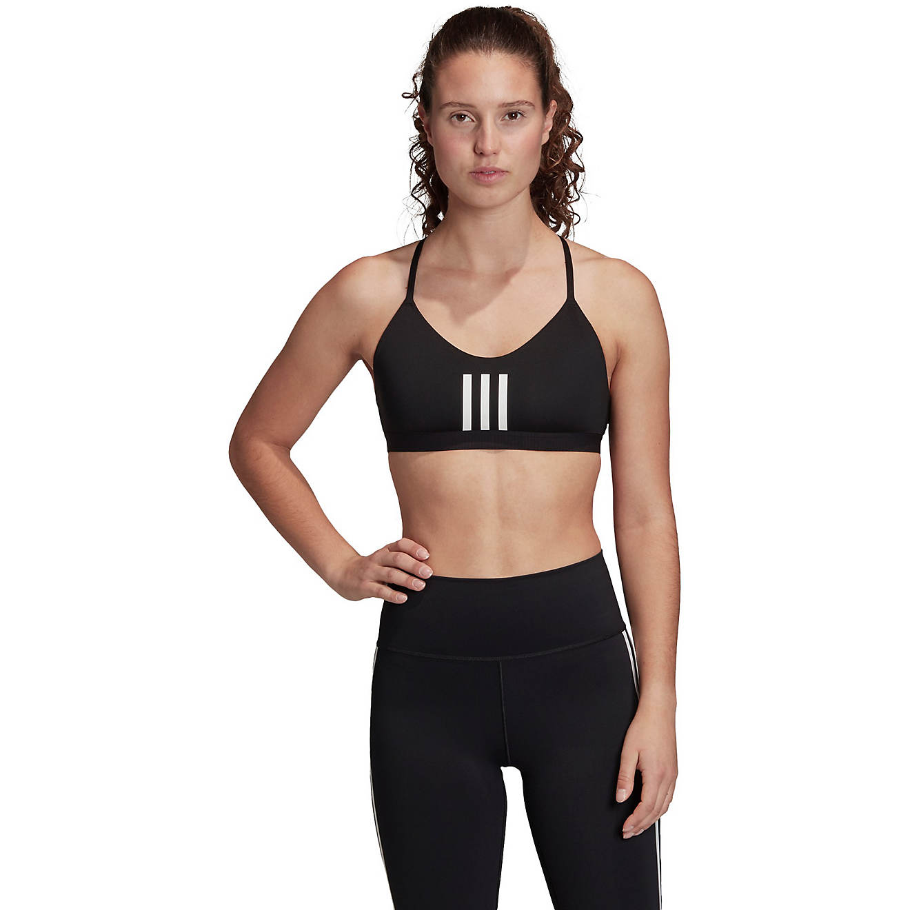 adidas Women's All Me 3-Stripes Mesh Sports Bra                                                                                  - view number 1