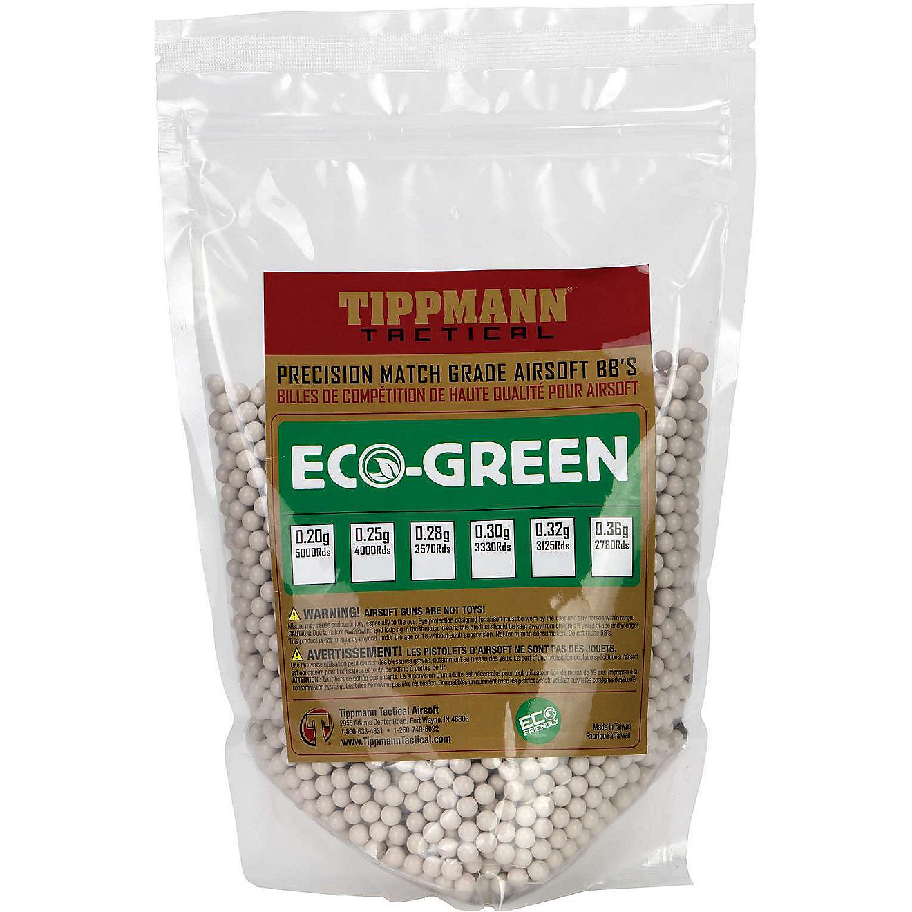 Tippmann Eco-Green Tactical Precision Match Grade 0.25 g Airsoft BBs 4,000-Count                                                 - view number 1
