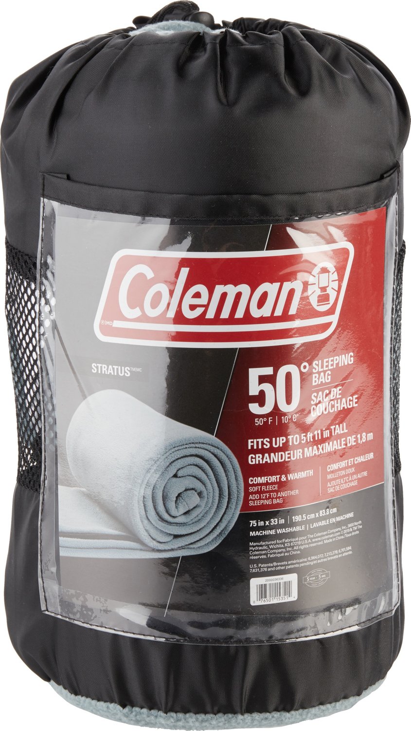 Coleman Stratus 50 Degrees F Fleece Sleeping Bag Academy