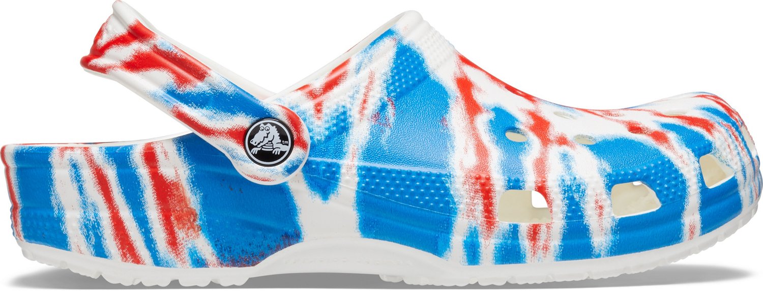 american flag tie dye crocs