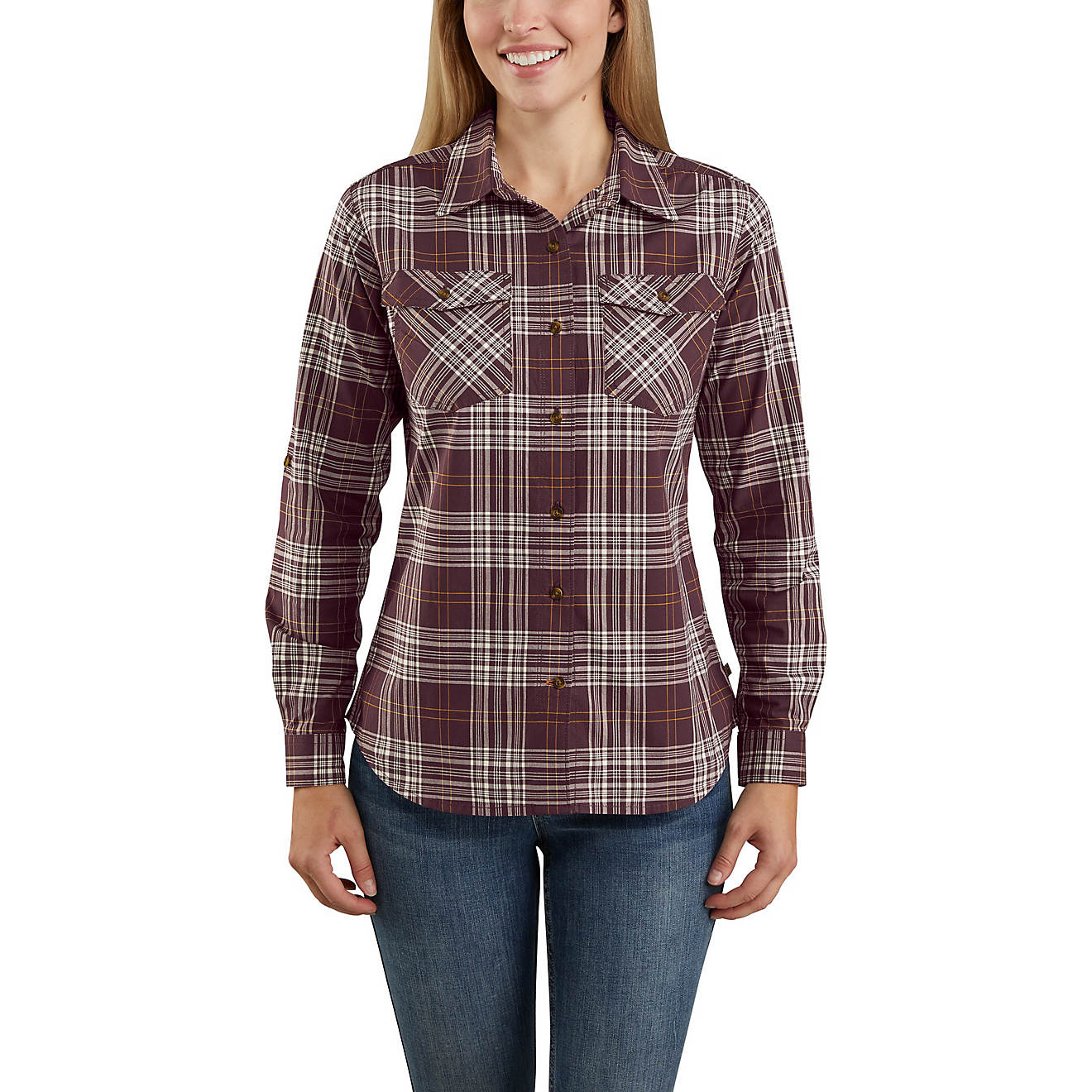 Carhartt Women's Rugged Flex Slightly Fitted Plaid Shirt                                                                         - view number 1