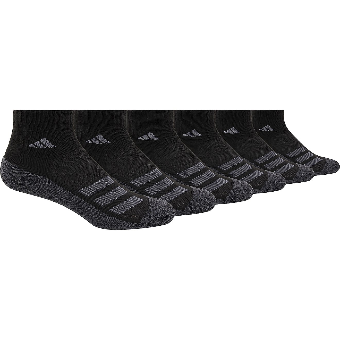 adidas Cushioned Angle Stripe Quarter Performance Socks 6 Pack                                                                   - view number 1