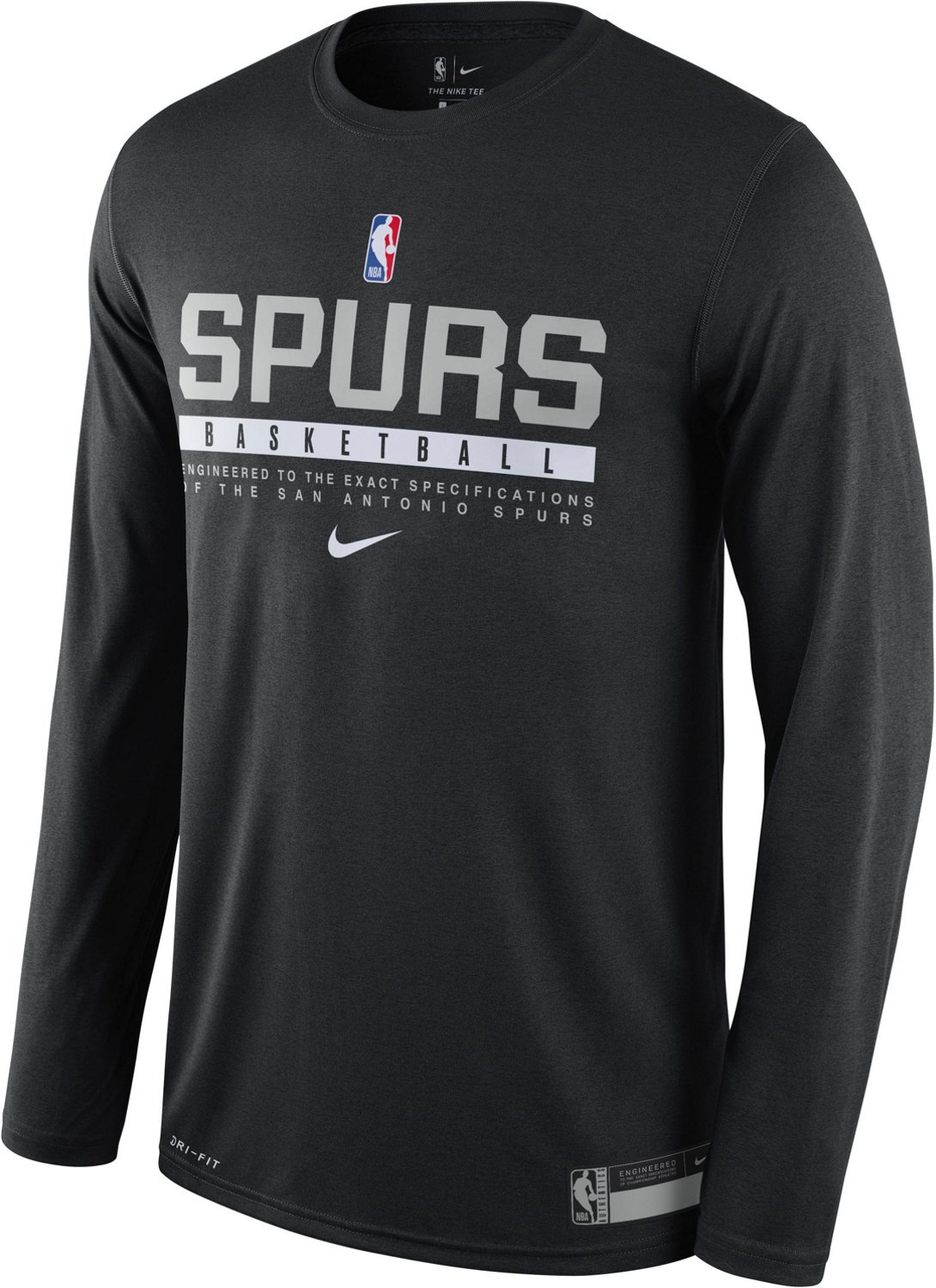 Nike Men's San Antonio Spurs Dri-FIT Practice Long Sleeve Graphic T ...
