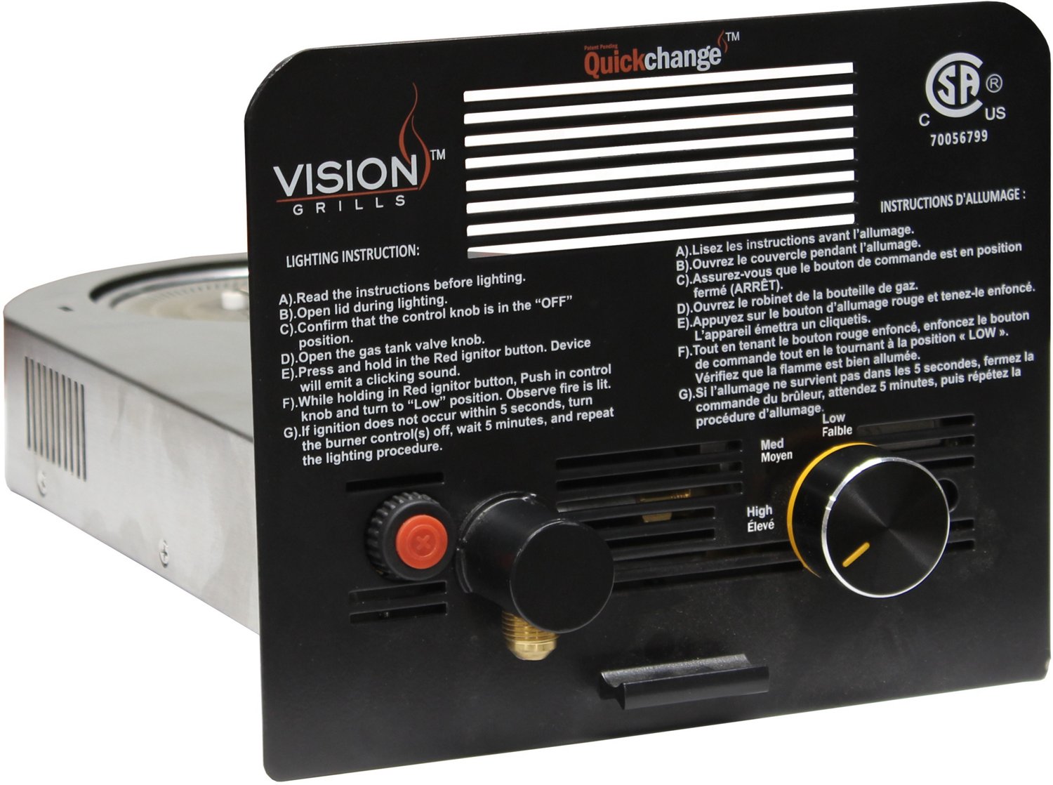 Vision Grills QuickChange Gas Insert Academy