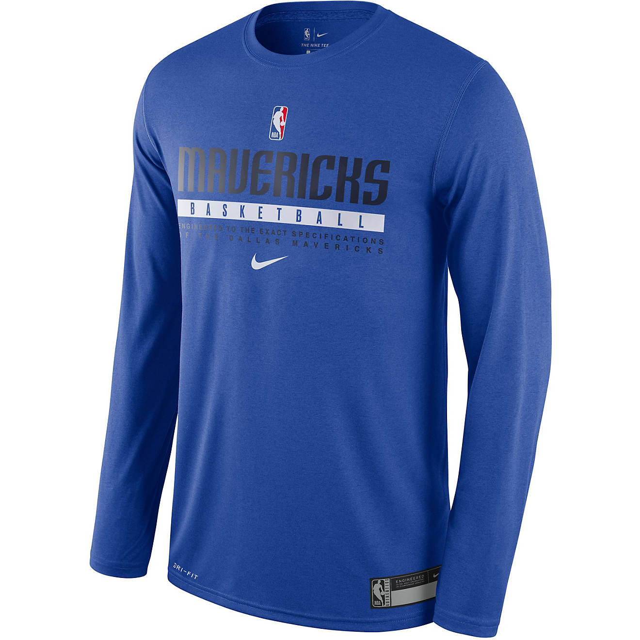 Nike Men's Dallas Mavericks Dri-FIT Practice Long Sleeve Graphic T-shirt                                                         - view number 1