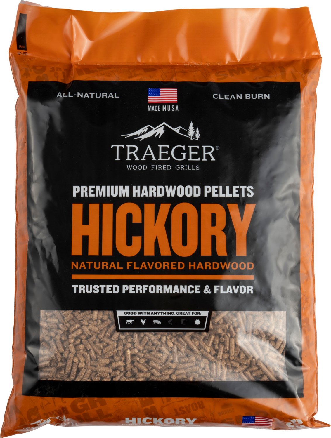 Traeger 20 lb Hickory Barbecue Wood Pellets                                                                                     
