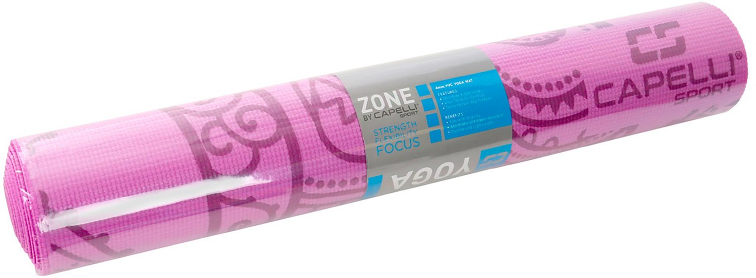 Capelli Sport Printed 2 ft x 6 ft x 4 mm Yoga Mat Academy