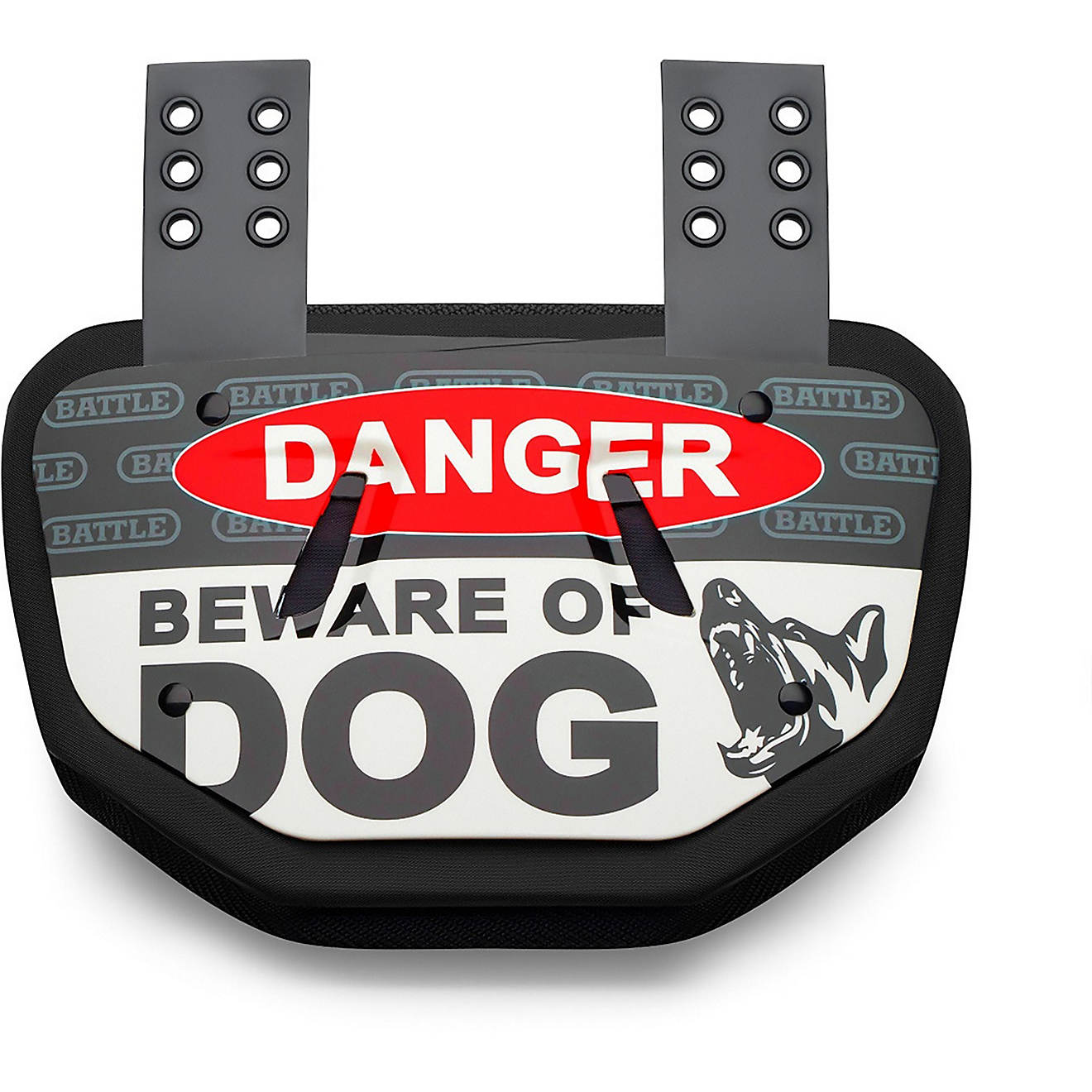 Battle Men's Beware of Dog Football Back Plate                                                                                   - view number 1