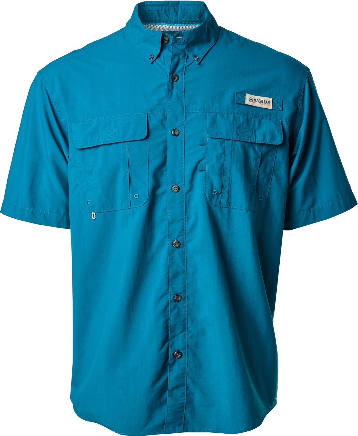 Magellan Outdoors Men's Laguna Madre Solid Short Sleeve Fishing Shirt                                                           