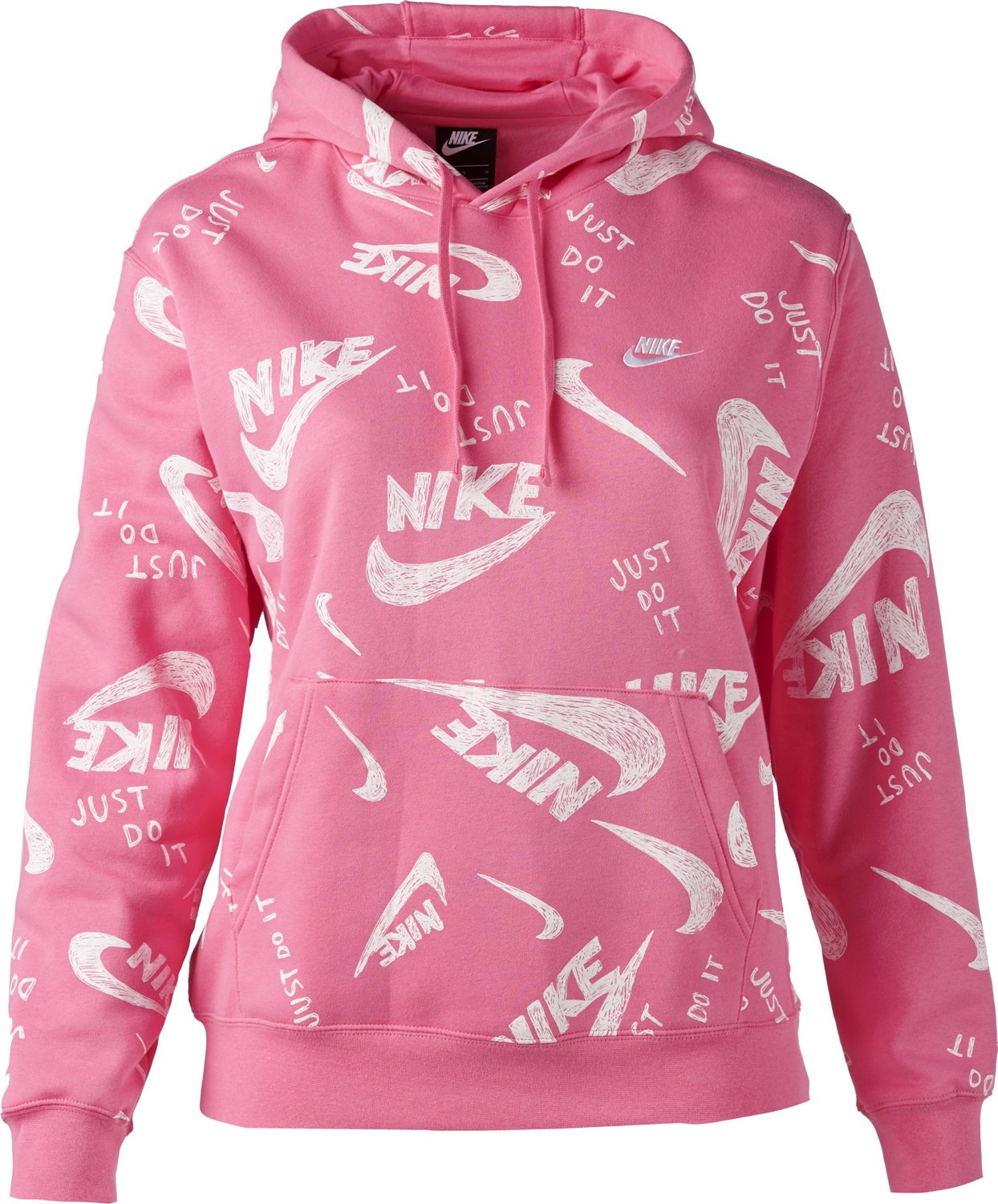 nike men's sportswear club allover print pullover hoodie