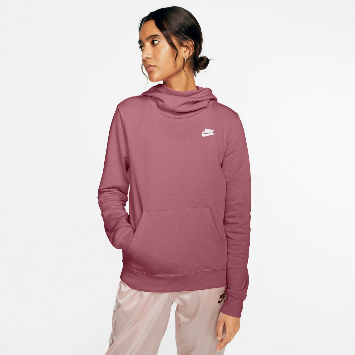 women's nike sportswear funnel neck fleece pullover hoodie