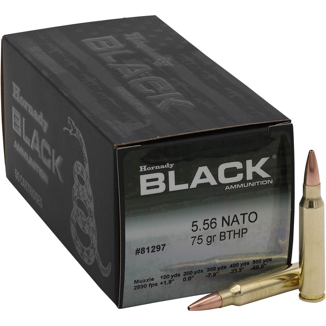 Hornady Black 5.56 NATO 75-Grain Centerfire Rifle Ammunition                                                                     - view number 1