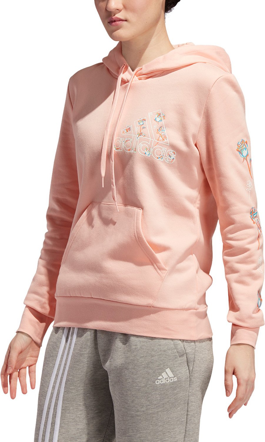 Adidas Women's Floral Hoodie Hazel 