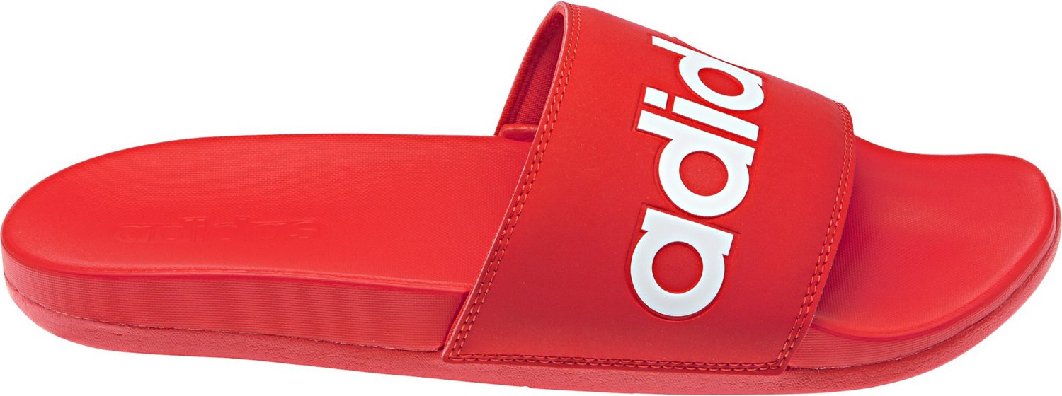 adidas cloudfoam slides red