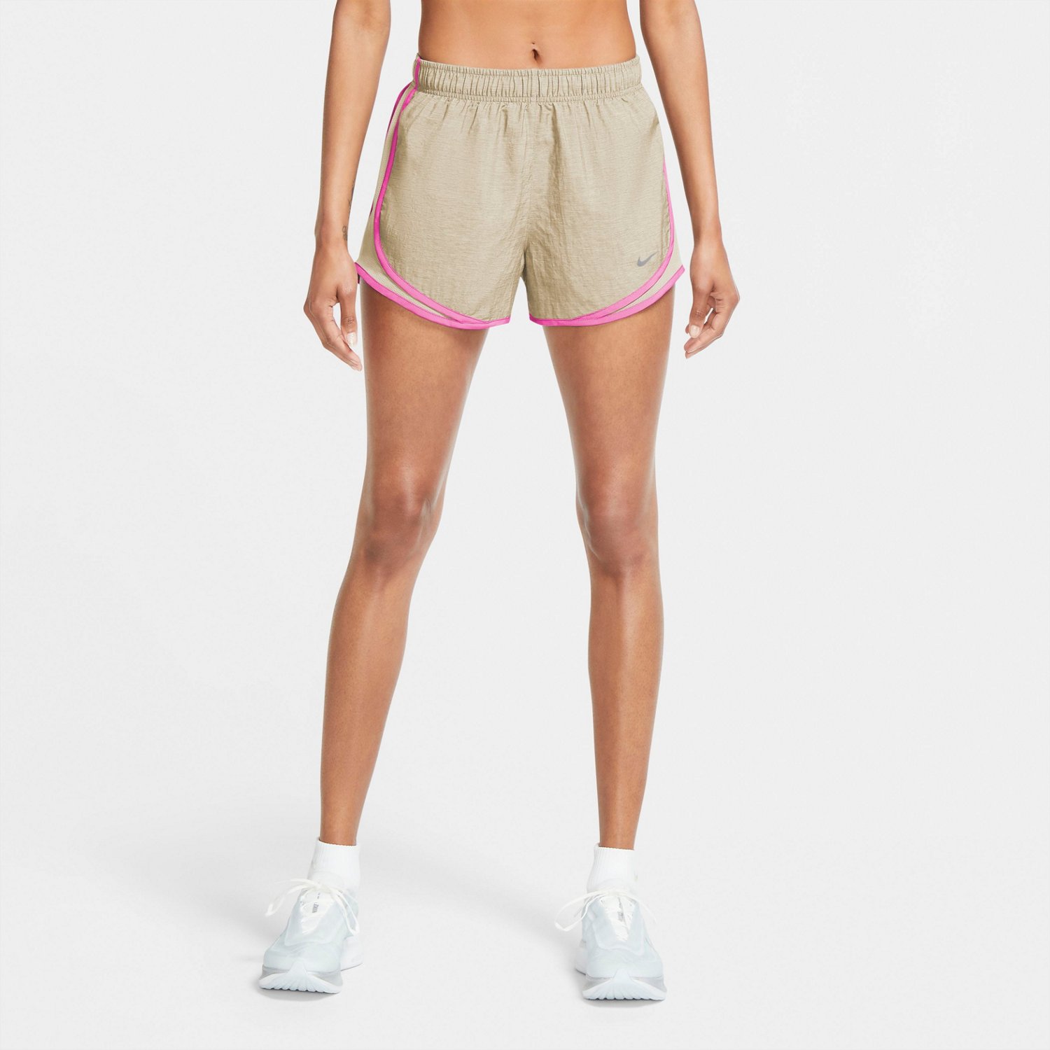 nike colourblock woven shorts in beige