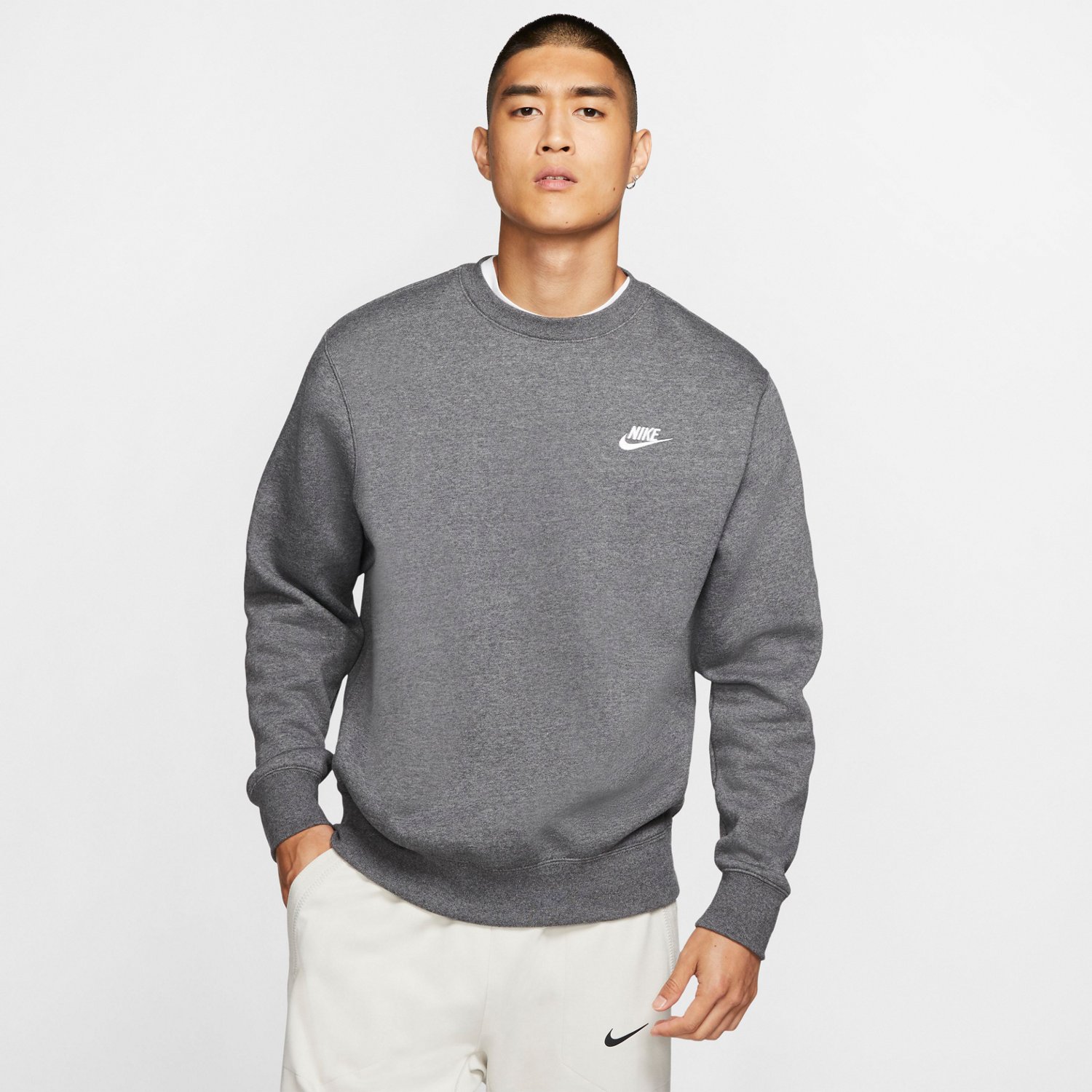 nike men's nike sportswear club crew pullover