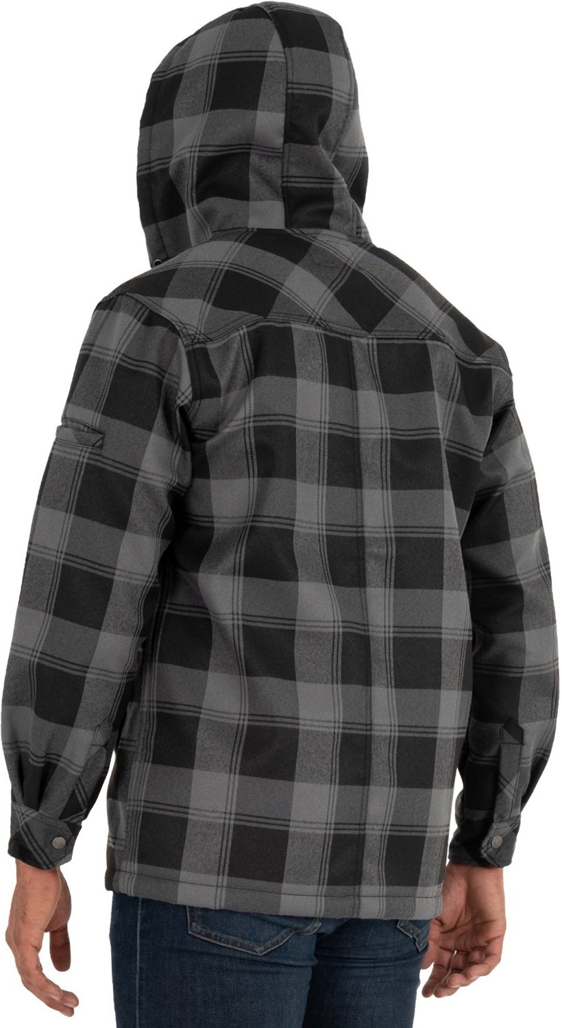 Wells Lamont M Yarn Dye Twill &Polar Fleece Flannel Bonded Overshirt ...