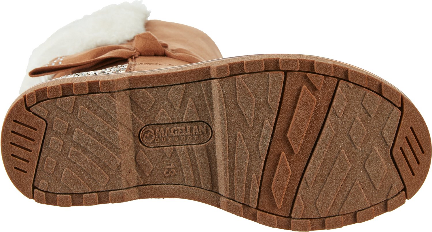 magellan outdoors women's fur collar slipper booties